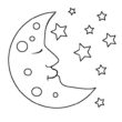 Звезды и спящий месяц