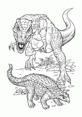 Тираннозавр и анкилозавр
