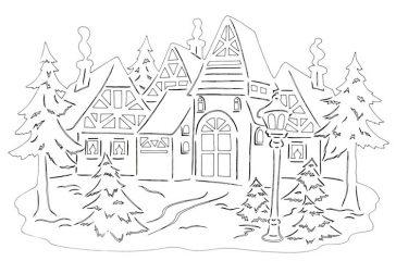 Раскраска Зимний домик