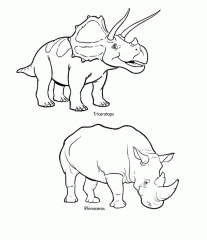Трицератопс и носорог