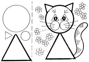 Кот из геометрических фигур