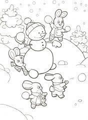 Снеговик и зайцы