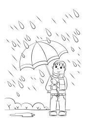 Мальчик под дождем