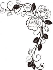 Трафарет для декора розы