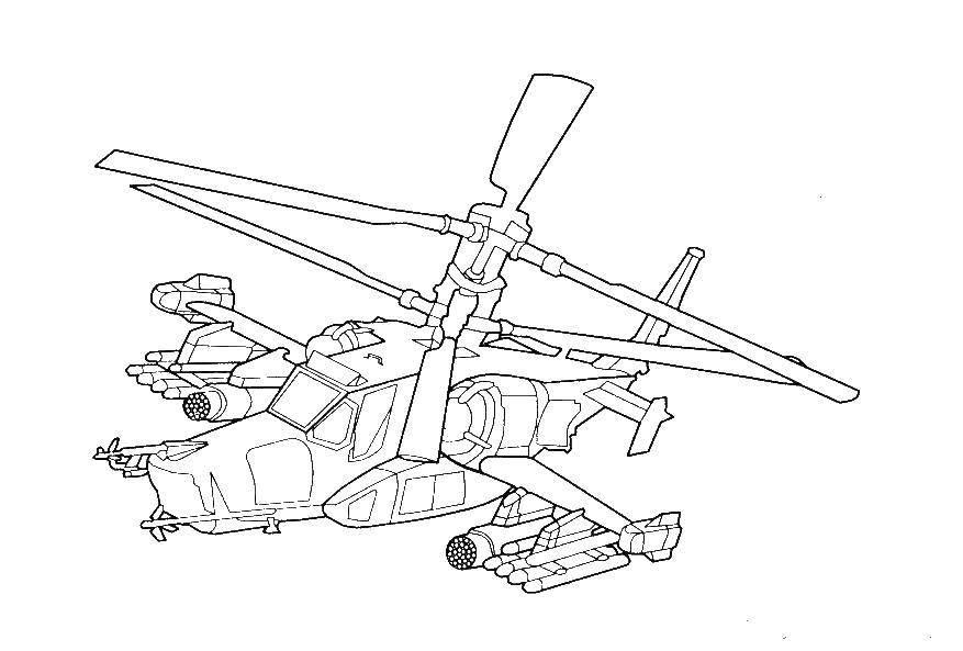 Раскраска вертолет онлайн