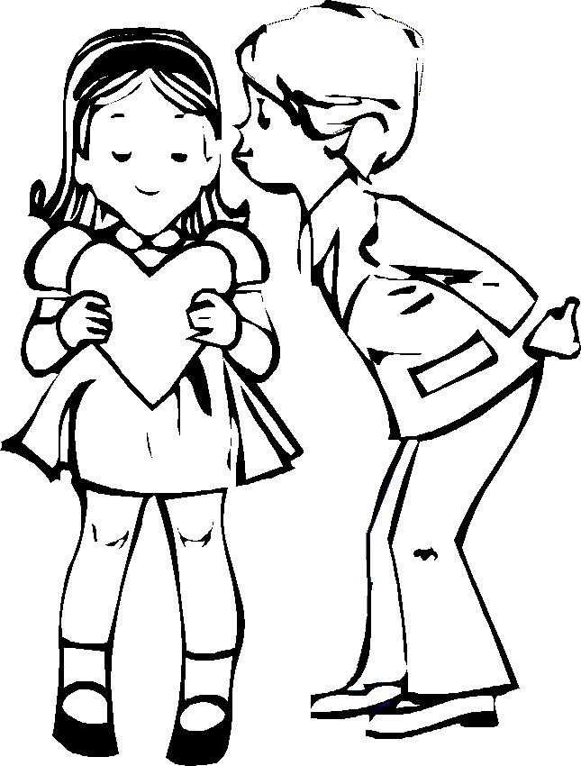 Раскраска Мальчик и девочка в стиле аниме