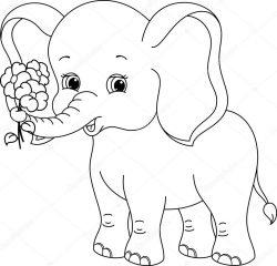 слон с цветами