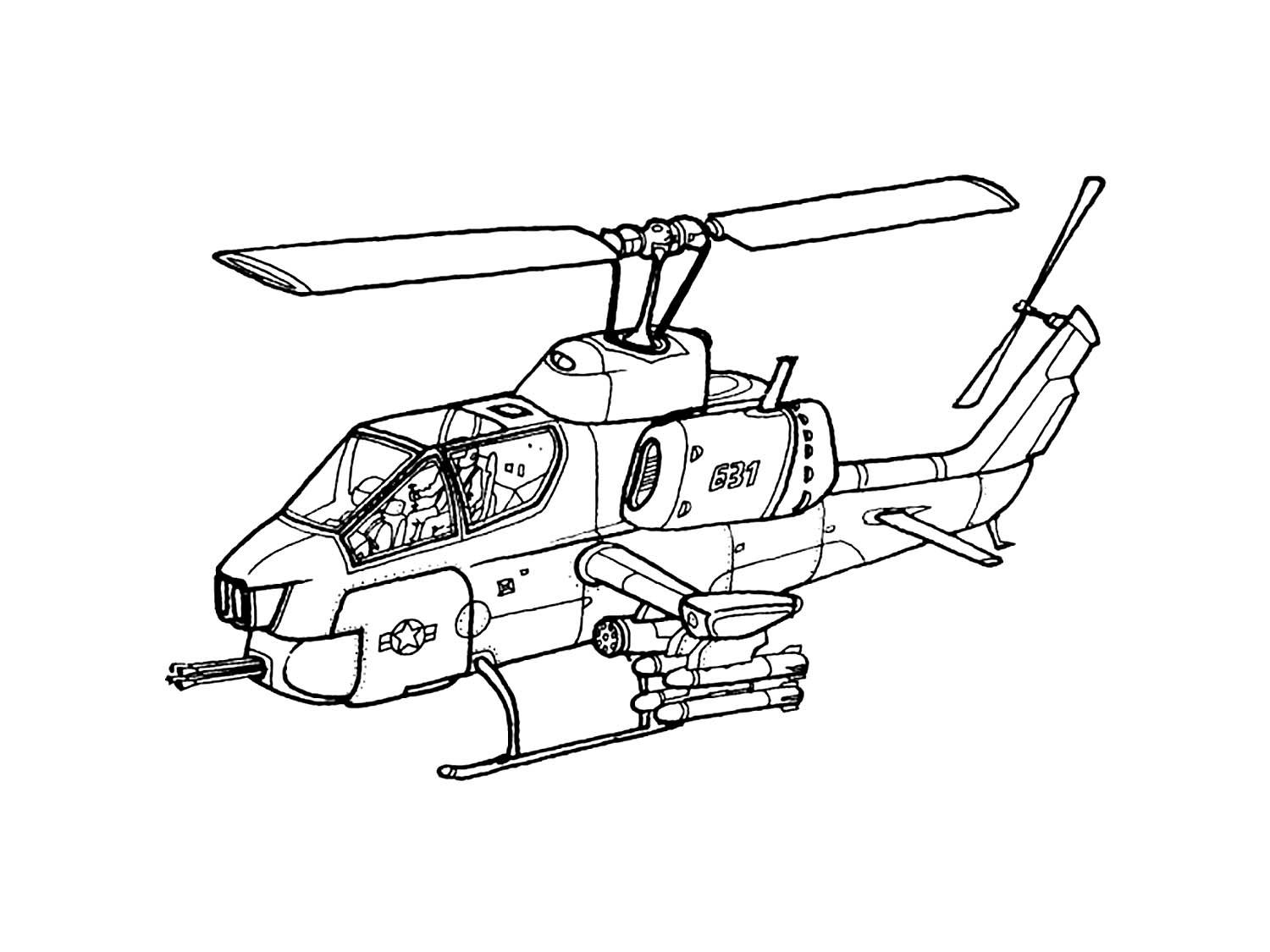 Раскраска «Современные военные вертолёты»