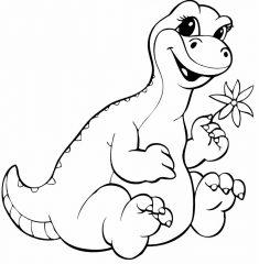 Динозавр с цветочком