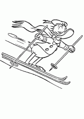Дональд Дак на лыжах