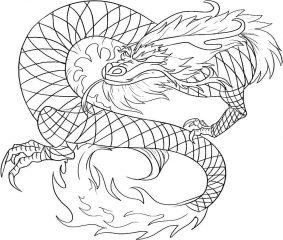 раскраска китайский дракон