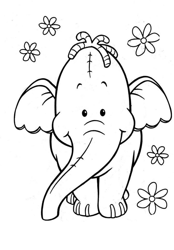 Раскраска слон - Бесплатно Онлайн или Распечатать!