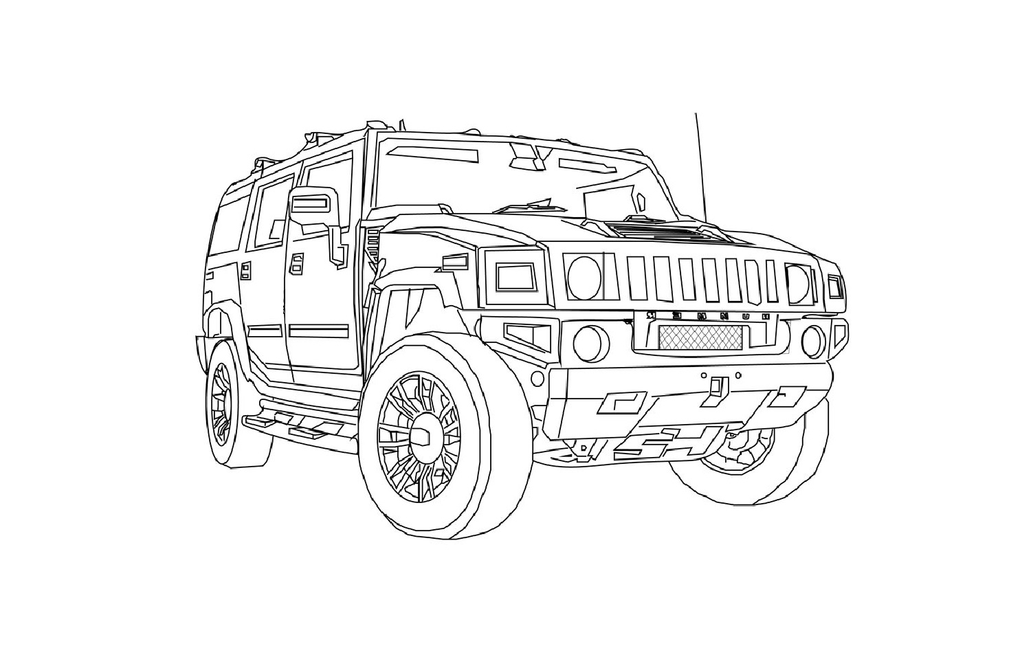 Раскраска внедорожник Hummer h2