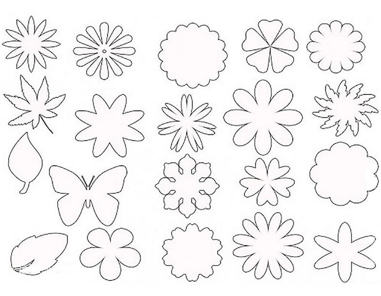 Шаблоны цветов для вырезания из бумаги разных размеров