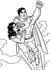 Супермен летит с девушкой