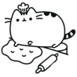 Кавайный кот со скалкой