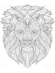 Раскраска голова льва
