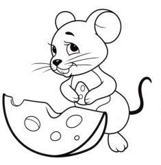 мышка ест сыр