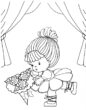 Кукла с букетом цветов