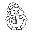 Пингвин в шапке и шарфе