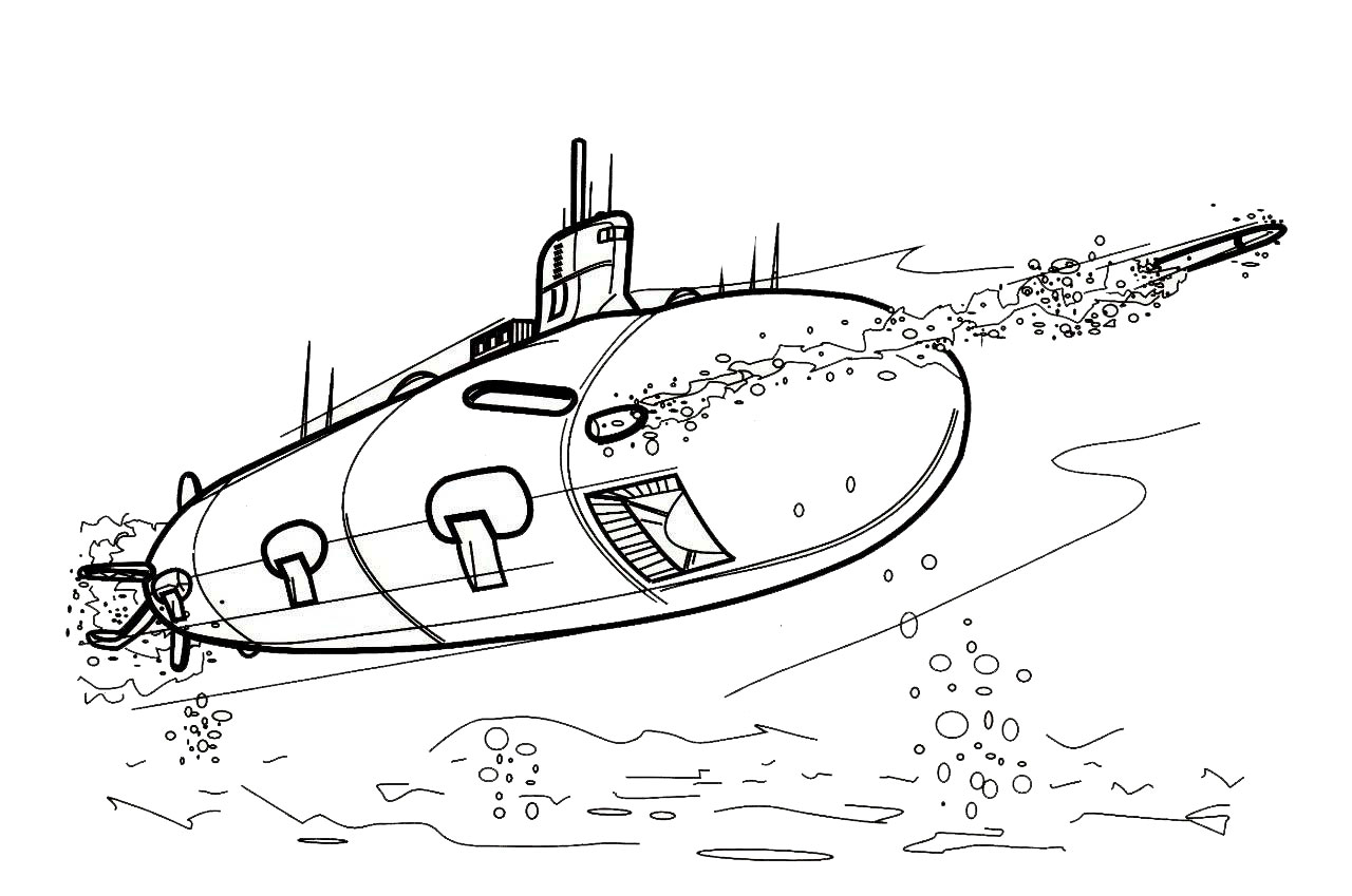 Подводная лодка сбоку рисунок