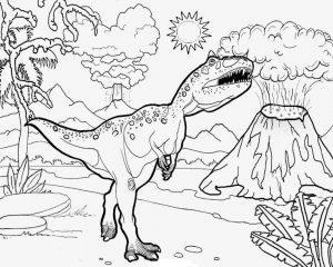 Динозавр и вулкан