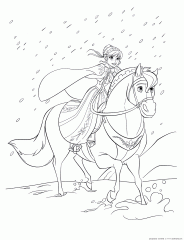 Раскраска Холодное сердце красавица на коне
