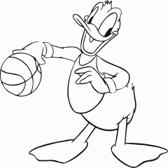 Дональд играет в баскетбол