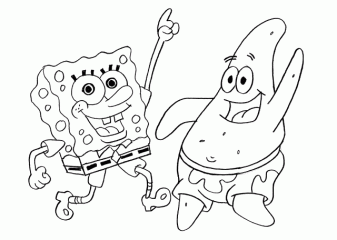 Раскраски Губка Боб и Патрик