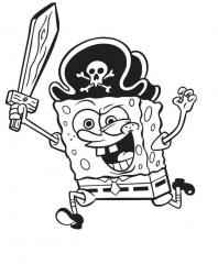 Раскраски Губка Боб пират