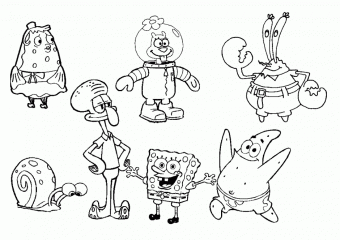 Раскраски Губка Боб и его друзья