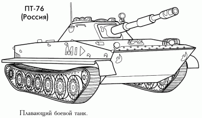 Раскраски Танки ПТ-76