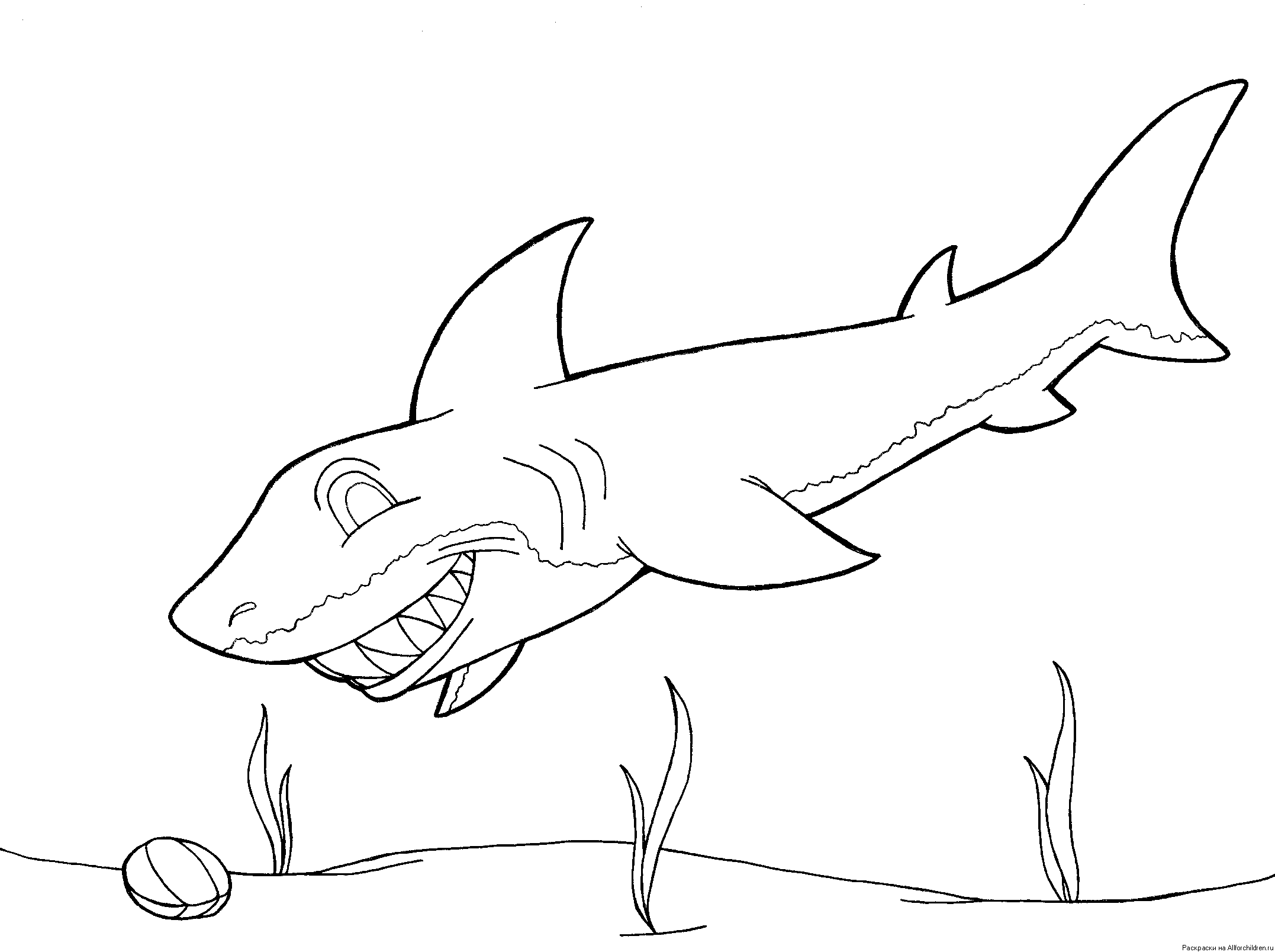 Играть в раскраску Пинкфонг и акула онлайн