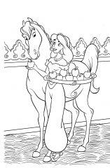 Жасмин кормит лошадку