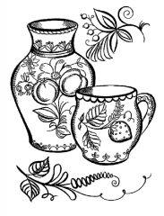 Хохлома ваза и кружка