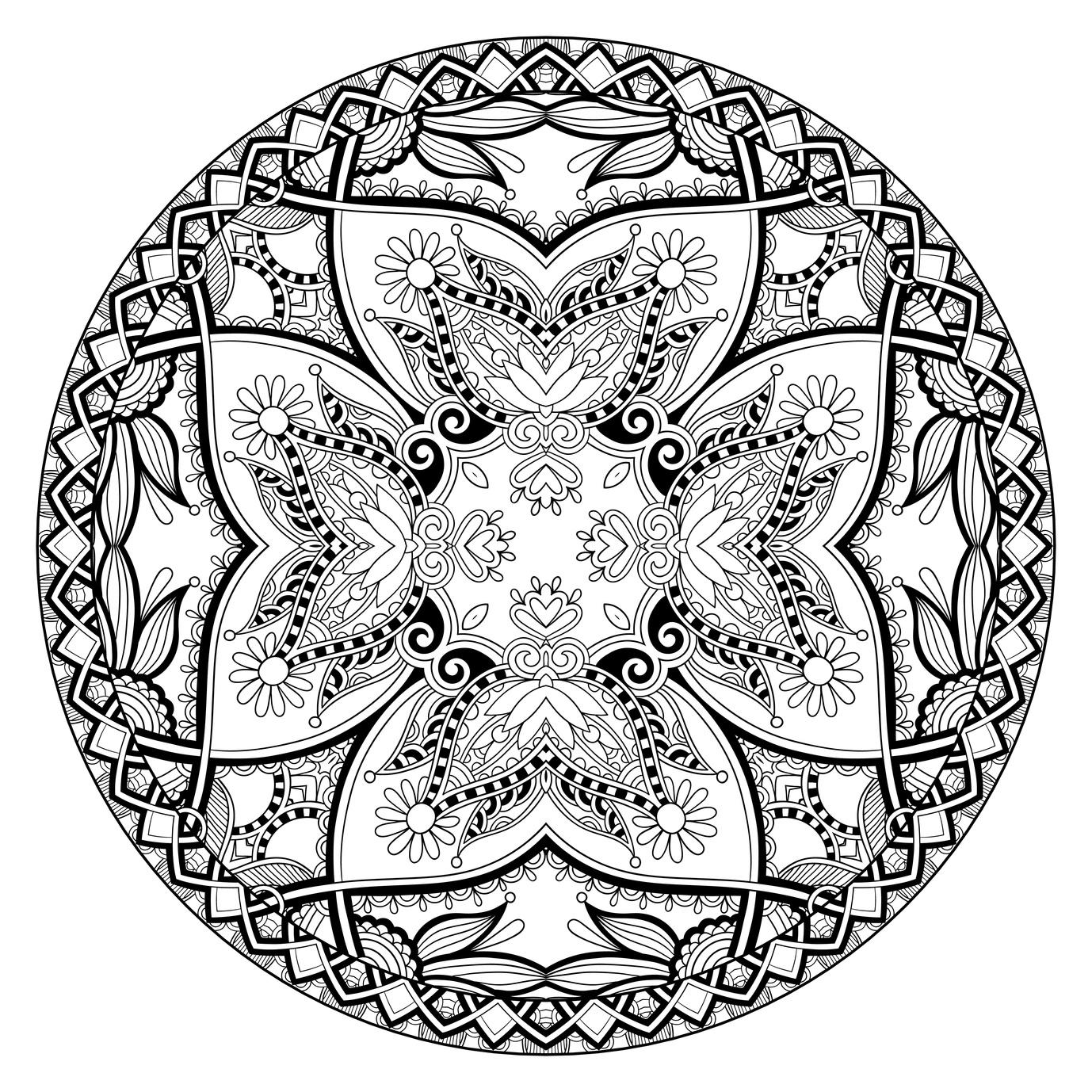 Fox Mandala | Coloring books for children and adults: 9 coloring pages