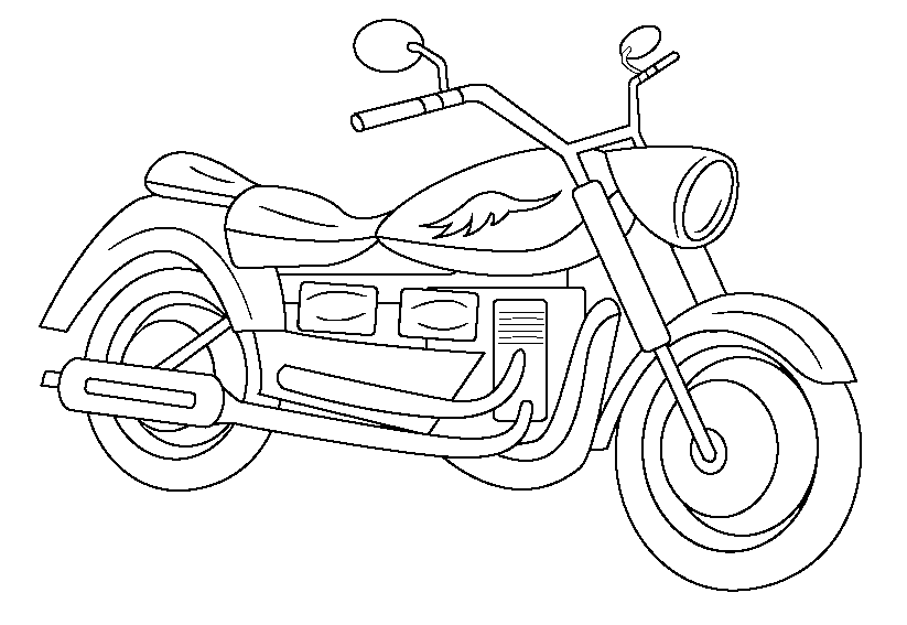 Мотоцикл раскраска для детей - 65 фото