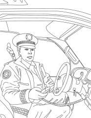 Полицейский в машине