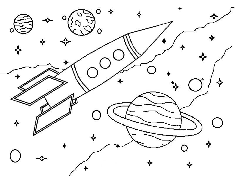 Раскраска запуск ракеты – Математические картинки