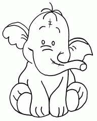 Слоненок раскраска