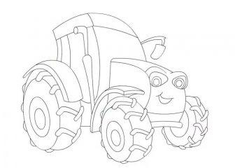Рисунок Синий трактор