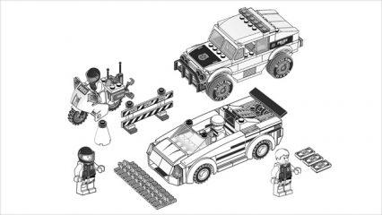Раскраска LEGO City Машины