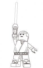 Раскраска LEGO Star Wars Люк Скайвокер