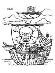 Пиратский корабль с черепом