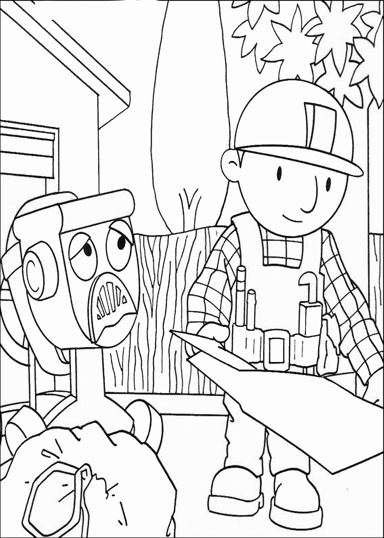 Раскраска мультфильма «Боб строитель»