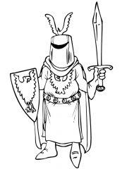 Рыцарь с щитом и мечем