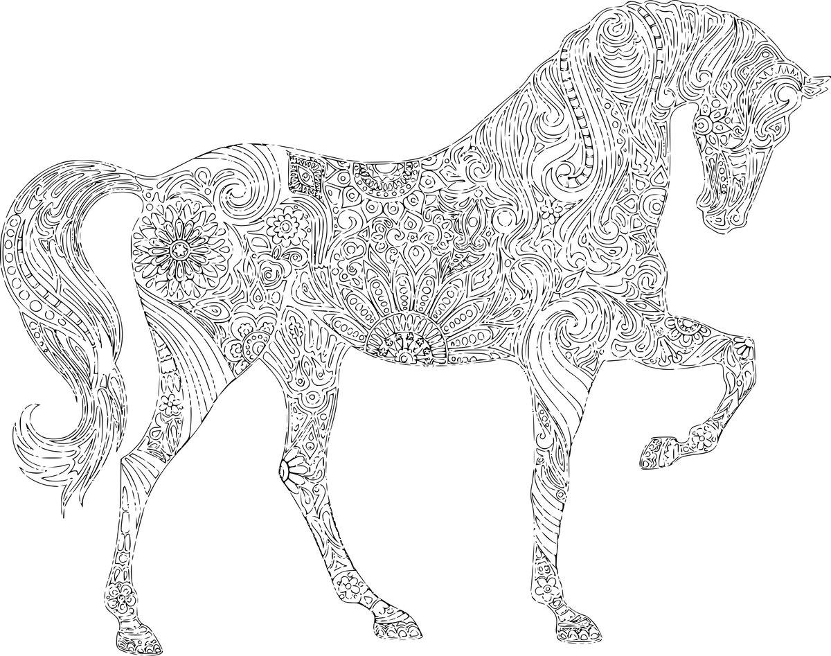 Раскраски Лошадь Антистресс. Бесплатно распечатать раскраски