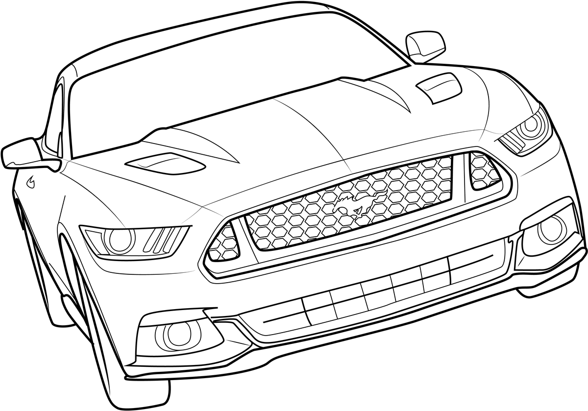 Ford Mustang Cabriolet Coloring Page - Раскраска Форд Мустанг Кабриолет | Мультик для детей
