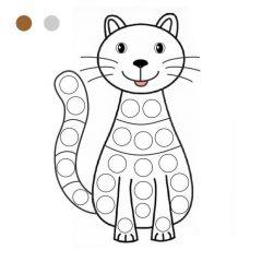 Раскраски для пальчиков кошка