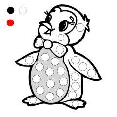 Раскраски для пальчиков пингвин